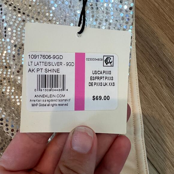 ANNE KLEIN Women's Petite Pull-On Wide-Leg Sparkle Pants Size PXXS - Picture 10 of 12